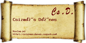 Csizmás Dénes névjegykártya