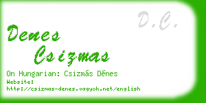 denes csizmas business card